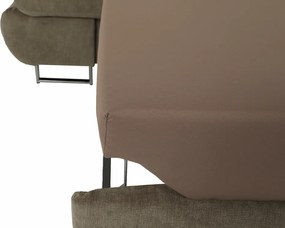 Ülőgarnitúra tárolóhellyel, világosbarna melír, szövet, jobbos, BUTON R