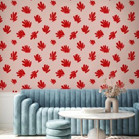 Fotótapéta - Absztrakt piros lenyomatok (147x102 cm)