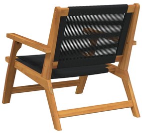 Kerti Székek 2 db Fekete 67x77x73 cm Tömör Akác