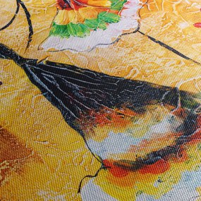 Kép - táncoló balerinák, olajfestmény (órával) (90x30 cm)