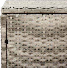 Világosszürke Polyrattan Kerti Tárolóláda 220X50X58 Cm