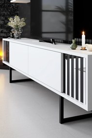 TV-állvány, fehér-fekete, 180 cm – TR618BLY1143
