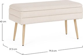 Fehér párnázott pad Olga – Bizzotto