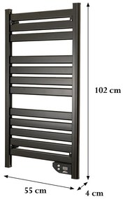 Elektromos törölközőszárító radiátor 500W - FEKETE