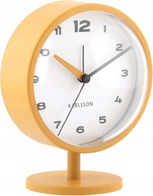 Sárga Kerek Álló Ébresztőóra Karlsson Brisk Dome KA6027YE Csendes Mechanizmus