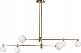 Mennyezeti Lámpa Függő Csillár Étkező Nappali Arany 6 Üveggömb