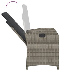 9 részes szürke polyrattan kerti étkezőgarnitúra párnával