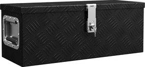 vidaXL fekete alumínium tárolóláda 60 x 23,5 x 23 cm