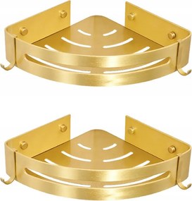 Fürdőszobai Zuhanypolc szálcsiszolt arany