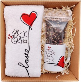 Ajándék Valentin napra Fiú Lányok szett bögre törölköző nyomtatás