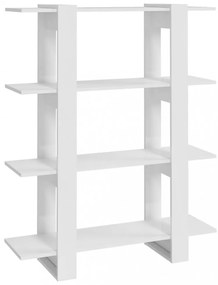 magasfényű fehér könyvszekrény/térelválasztó 100x30x123,5 cm