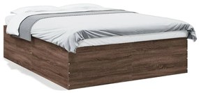 vidaXL barna tölgyszínű szerelt fa ágykeret 150 x 200 cm