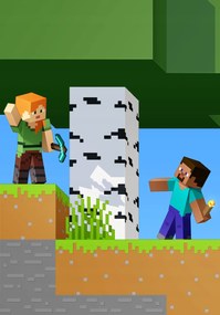 Poszter, Mojang, Minecraft, Creeer, Alex, Enderman, Zombie,