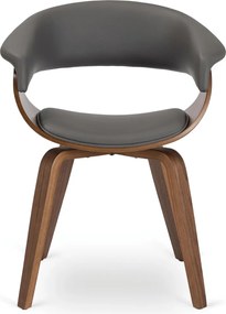 Szék szürke/dió színben, műbőr kárpitozással. GARY