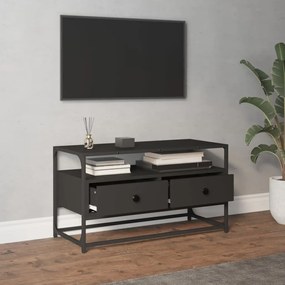 fekete szerelt fa TV-szekrény 80x35x45 cm