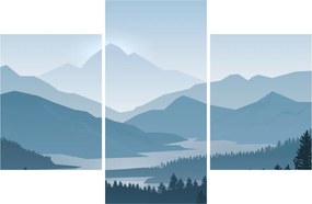 Kép - a hegyek grafikája (90x60 cm)