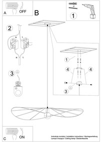 Fekete függőlámpa ø 110 cm Elliot – Sollux