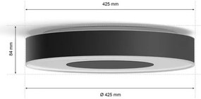 Philips-LED RGB Dimmelhető mennyezeti lámpa Hue LED/52,5W/230V á. 425 mm fekete
