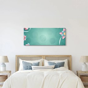 Kép - Körök virággal (120x50 cm)