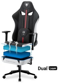 Diablo X-Player 2.0 Small Szövet Szék, Fehér-fekete
