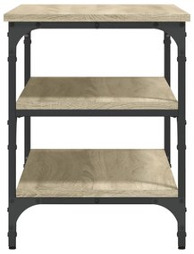 sonoma tölgy színű szerelt fa cipőtároló pad 70x38,5x49 cm