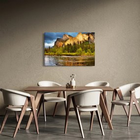 Kép - Sziklák a tónál (90x60 cm)