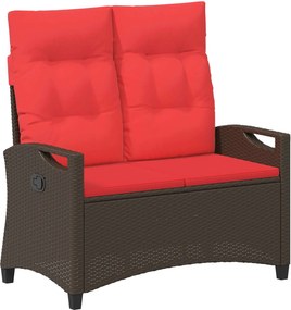 vidaXL Kerti pad Barna és Piros 105 x 60 x 112 cm Acél és poliészter