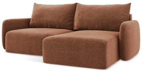 Téglavörös kinyitható-tárolóhelyes sarokkanapé (jobb oldali) Kalena – Makamii