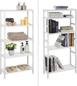 Bambusz polc fürdőszobába, konyhába, 5 szintes 60x26x130cm