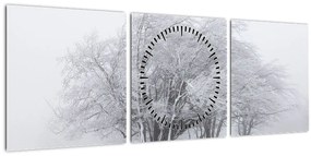 Kép - fehér tél (órával) (90x30 cm)