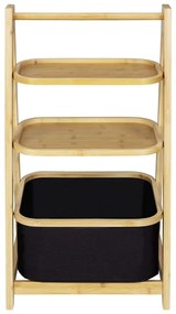 Fekete-natúr színű bambusz fürdőszobai polcos állvány 44x80 cm Ecori – Wenko