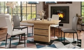 Kinyitható PAOLO étkezőasztal craft tölgy/fekete