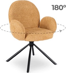 Fortó Étkezőszék Mustár Bouclé Kárpittal. MUSSO