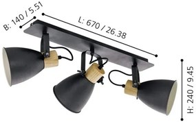 Eglo 901176 - COSWARTH spotlámpa 3xE27/40W/230V