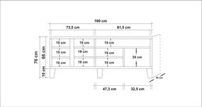 TV asztal/szekrény Merina 754 (atlanti fenyő). 1088765