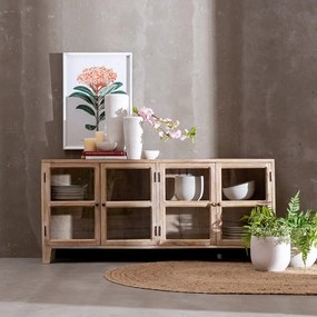 Natúr színű mangófa tálalószekrény 160x71 cm – Ixia