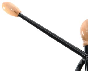 fekete porszórt vas ruhafogas 176 cm