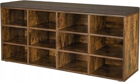 Cipőszekrény Vasagle Endersen 104 cm barna/fekete