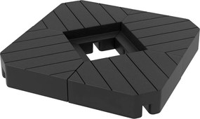 Outsunny Napernyő Állvány 4 Darabos Fém Súly Fa Mintázattal, Kóros Napernyő Állvány, Földi Kereszttel Tölthető Homokkal/Vízzel 20/15 kg-ig, Kóros Nape