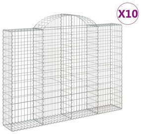 10 db íves horganyzott vas gabion kosár 200x30x140/160 cm