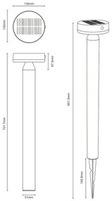 Zuma Line PT33613 - CARLI LED napelemes lámpa 4,5W, 2000 mAh, IP44 fekete