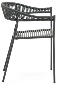 Szürke műrattan étkezőszék szett 4 db-os Futadera – Kave Home