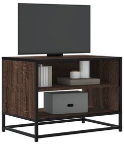 barna tölgy színű szerelt fa és fém TV-szekrény 61x40x46 cm