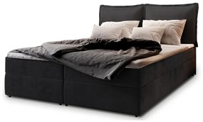 LINTO boxspring kárpitozott ágy, 160x200, monolith 95