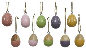 Húsvéti tojás festett mangófa 3,5 x 5 cm (10 db/csomag)