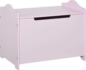 HOMCOM Gyermek Játékdoboza Játék Tároló Fiók 60L x 40W x 48H cm Pneumatikus Dugattyú MDF Rózsaszín | Aosom