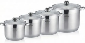 Rozsdamentes acél indukciós edénykészlet, 8 részes 9L/11L/13.5L/17L