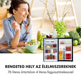 Klarstein Delaware, hűtőszekrény, 75 liter, 4 liter fagyasztó, E energiahatékonysági osztály, kompresszió hűtés