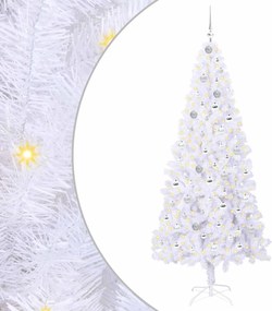 vidaXL Mű karácsonyfa 300 LED-del állvánnyal Fehér 210 cm PVC és Acél