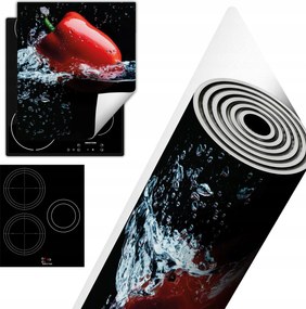 Tűzhelyvédő Szőnyeg Asztali Dekoráció 45x52 fekete víz paprika